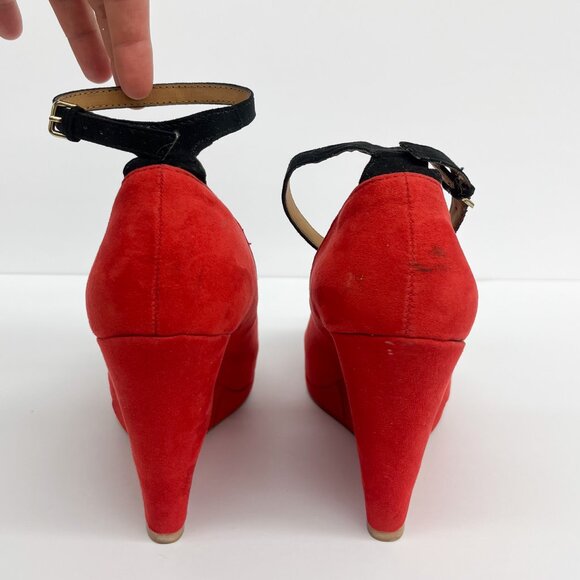 Vintage Zara Peep Toe Platform Shoes | Suede | Size 40 - Picture 4 of 6